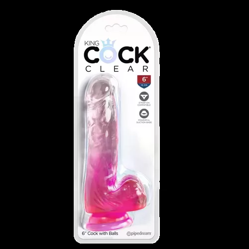 King Cock Clear Pinkki – 6″ Dildo